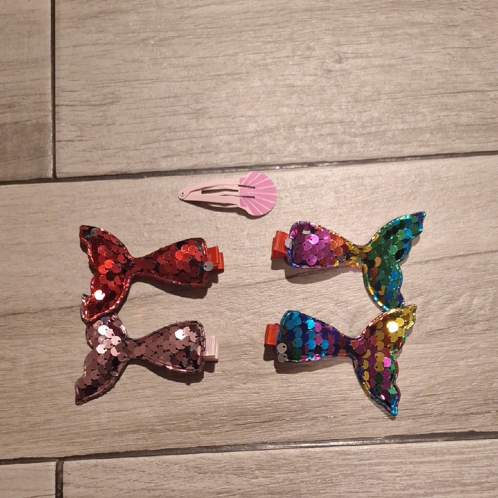 🍁Colorful Mermaid Tail Hair Clips Set🐬